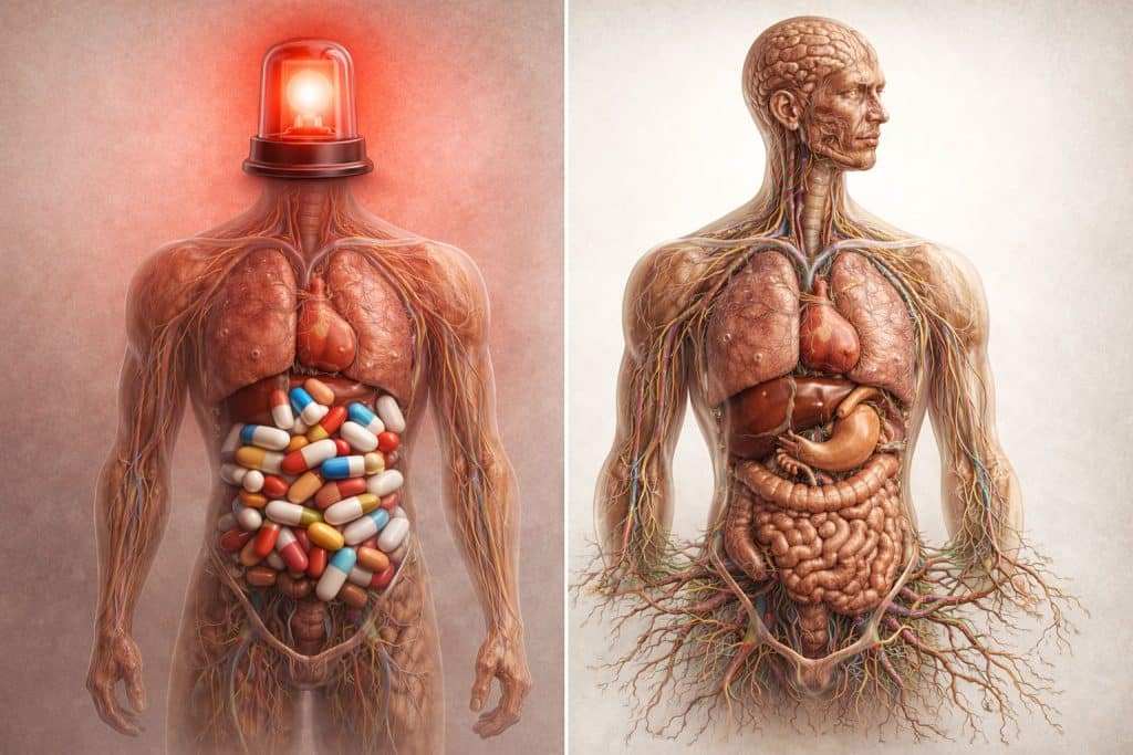 Différence entre traitement des symptômes et cause racine en santé holistique au Maroc