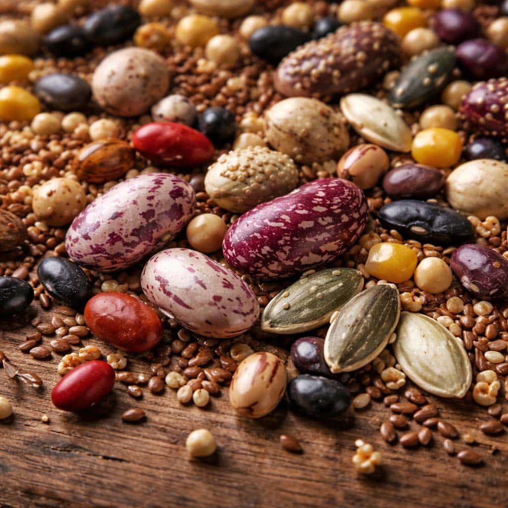 Semences paysannes traditionnelles illustrant la diversité génétique et l’adaptation au terroir