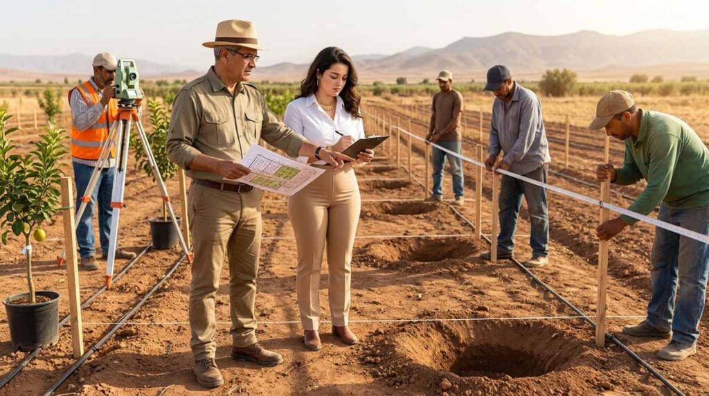 Densité de plantation d’un verger Densité de plantation d’un verger avec mesure des distances et calcul du nombre d’arbres par hectare