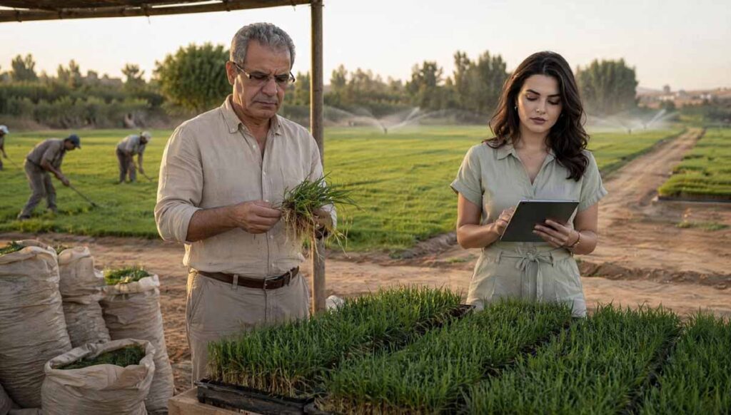 Production de matériel végétatif de Zoysia avec stolons et plugs dans une parcelle mère au Maroc