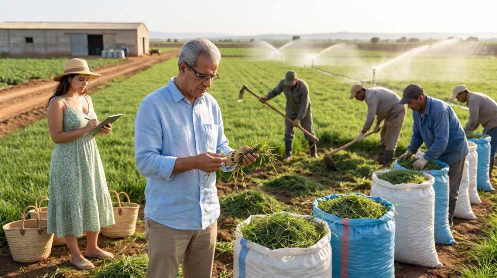 Production de stolons de Bermuda Grass dans une parcelle mère professionnelle au Maroc