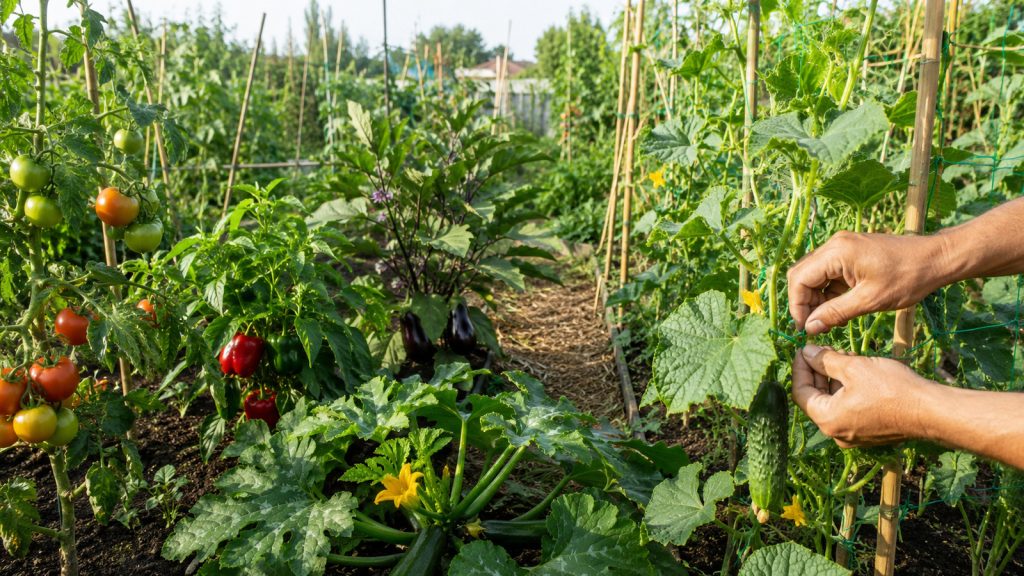 Entretien des légumes d’été : Entretien de tomates poivrons aubergines courgettes et concombres