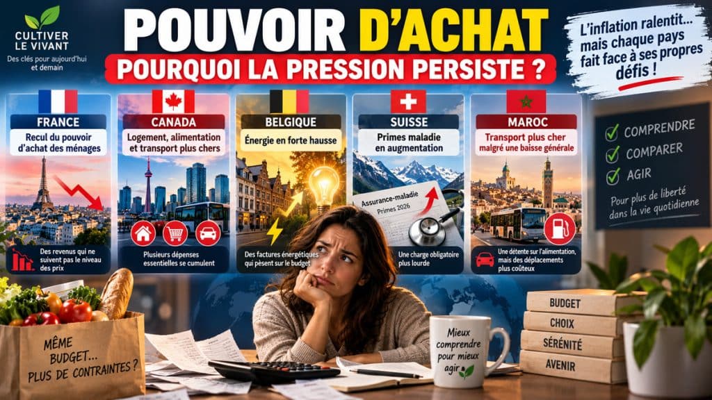 Pourquoi le pouvoir d’achat baisse : France, Canada, Belgique, Suisse et Maroc face à des pressions différentes